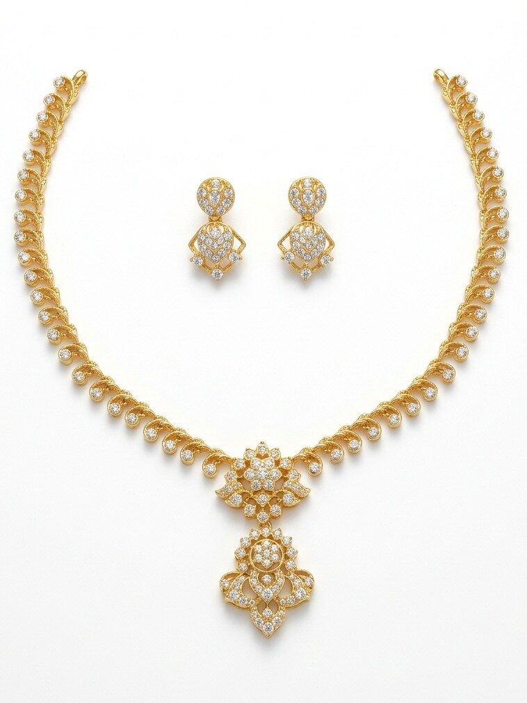 925 STERLING SILVER  GOLD POLISHED NECKLACE ANITE COLLECTION