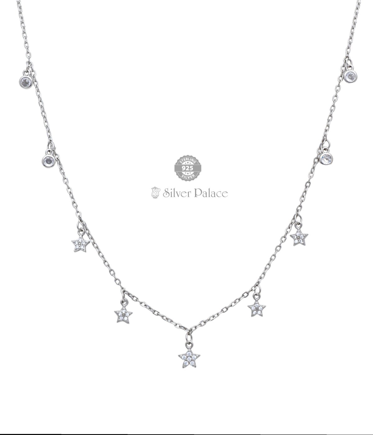 925  Silver Star Necklace For Women & Girls 