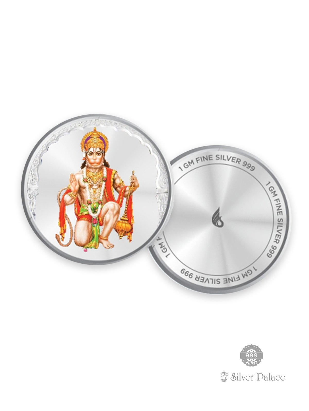 999 PURE SILVER LORD HANUMAN COIN BOX 