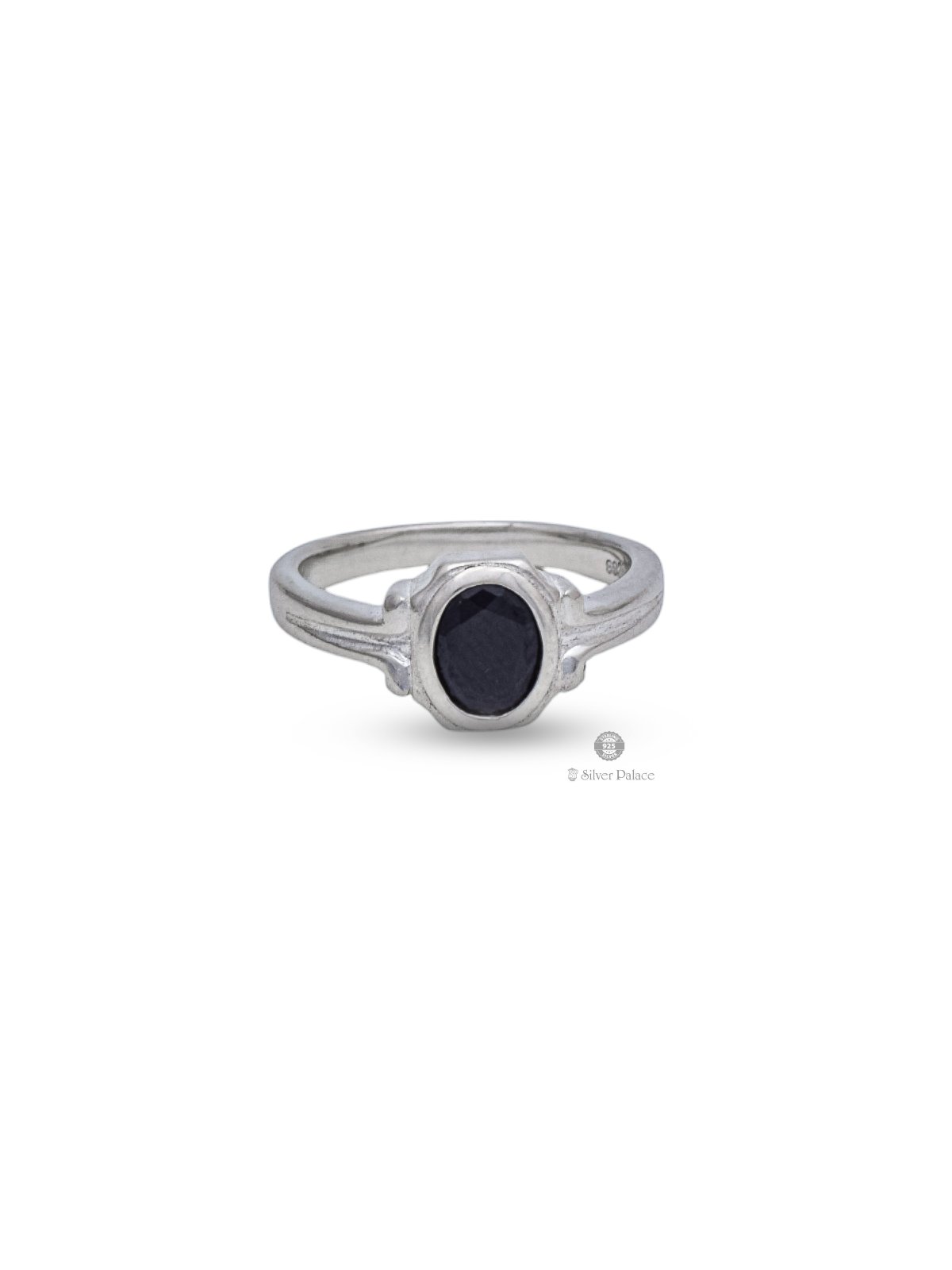 925 STERLING SILVER BLACK STONE RASHI RING FOR UNISEX 