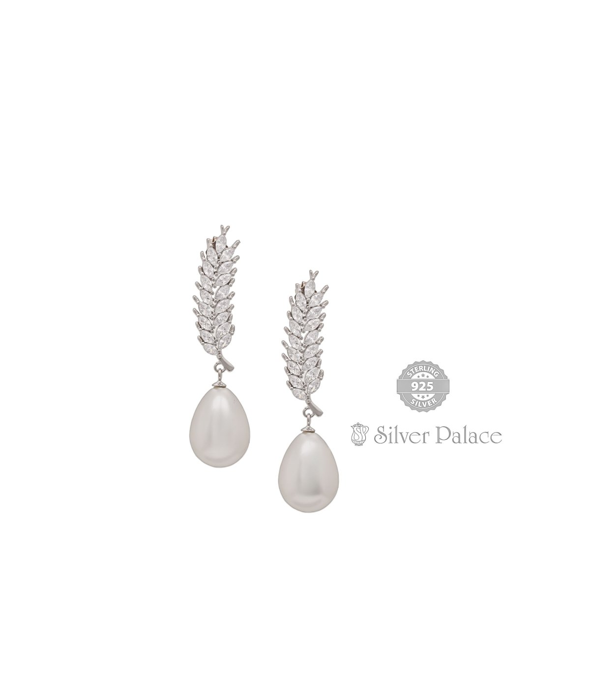 92.5 STERLING SILVER PUYA COLLECTION EARRINGS WITH PEARL FOR WOMENS