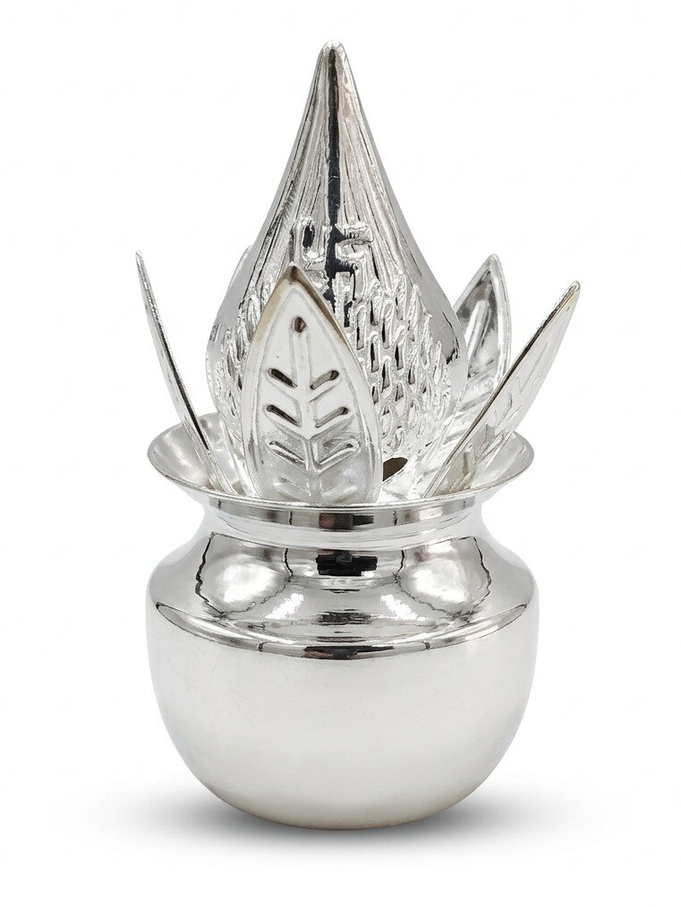 925 PURE SILVER KALASHA FOR POOJA WITH COCONUT