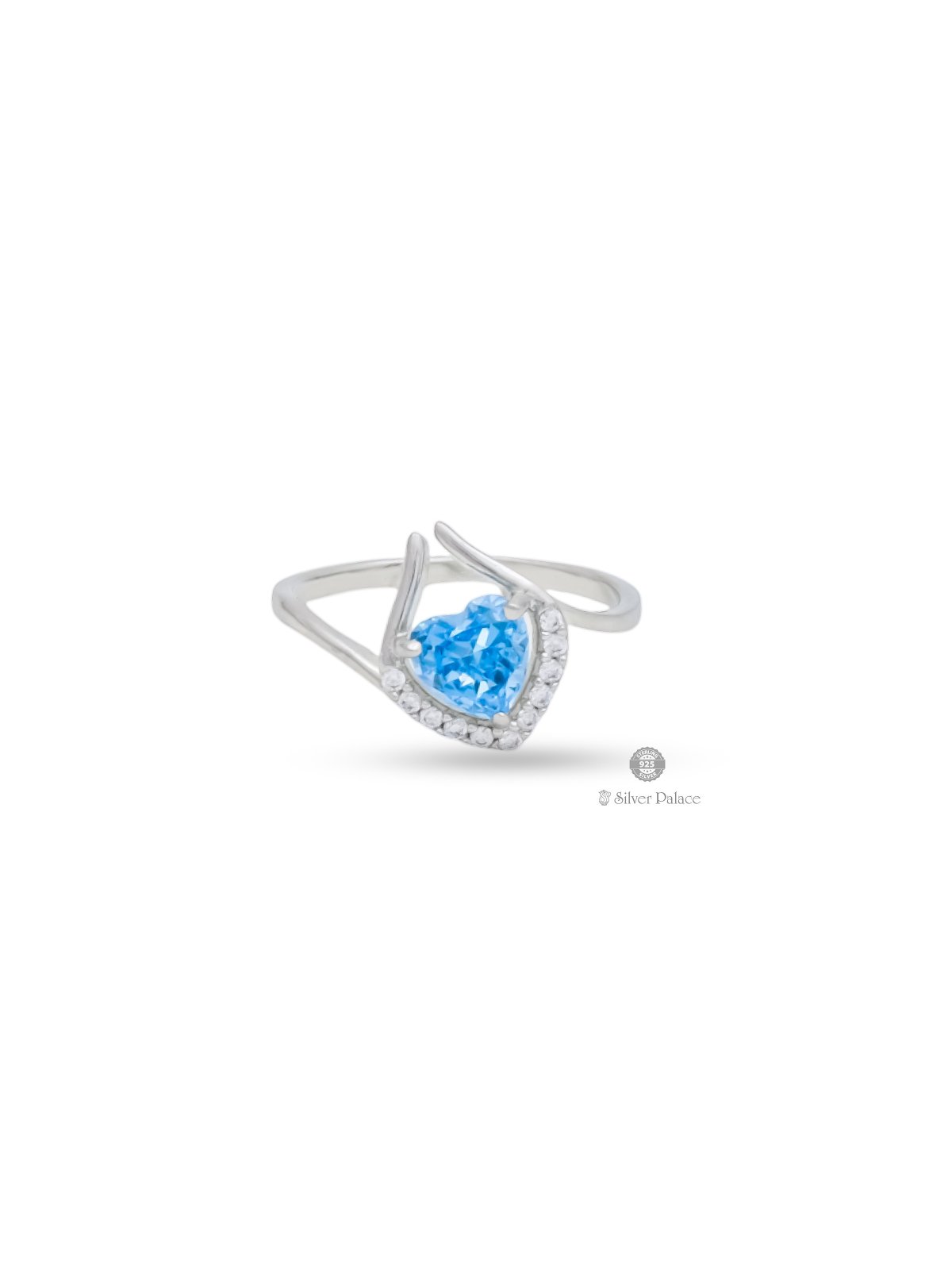 925 STERLING SILVER HEART SHAPE STONE RING FOR LADIES PUYA COLLECTION 