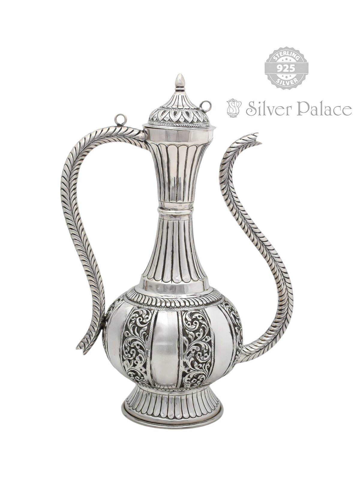  925 Oxidised Silver Handcrafted Decorative Arabic Inspired Jug