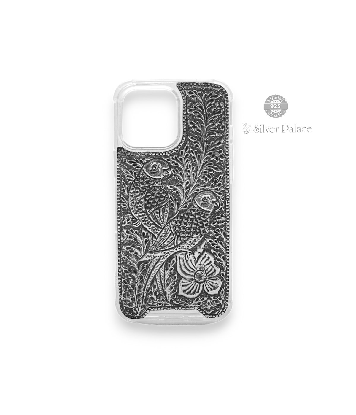 925 STERLING SILVER PARROT DESIGN IPHONE 16 PRO MAX CASE FOR MOBILE