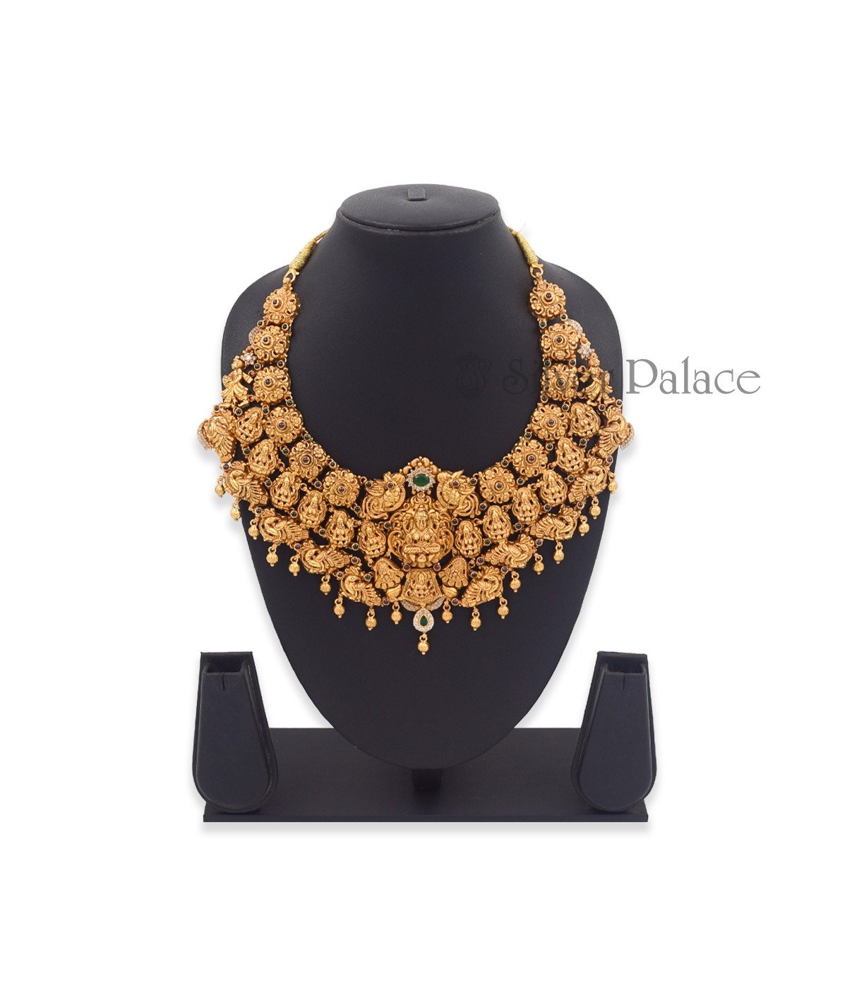 GOLD POLISHED TRADITIONAL TEMPLE JEWELLERY NECKLACE 