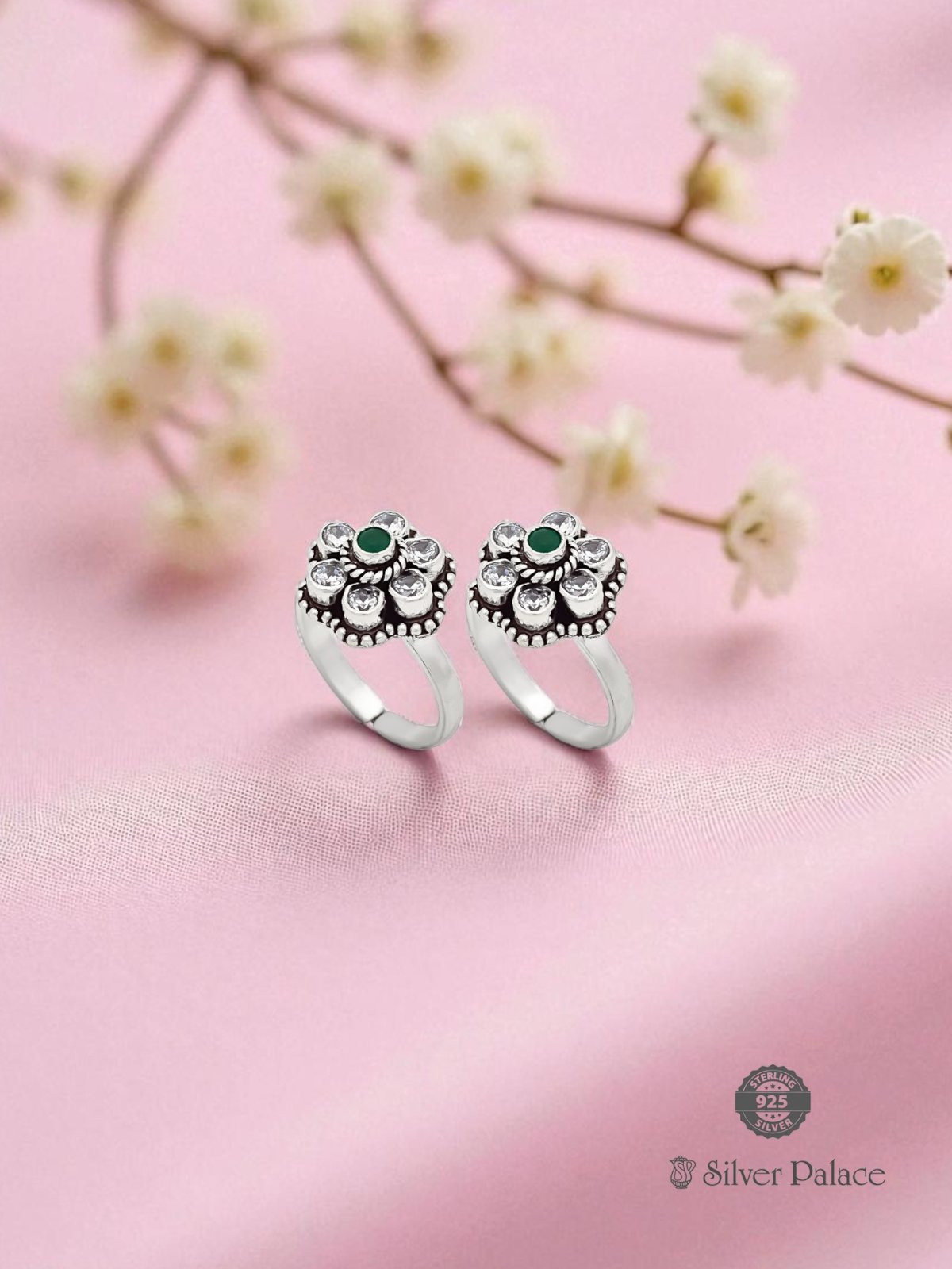 925 STERLING SILVER FLORAL DESIGN TOE RING FOR LADIES NEETH COLLECTION 