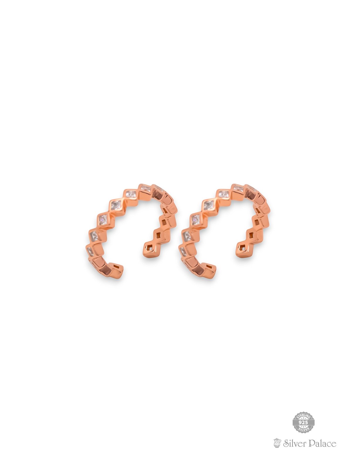 925 SILVER ROSE GOLD POLISHED CZ STONES TOE RING FOR YOUR GIRL SHEYA COLLLECTION 