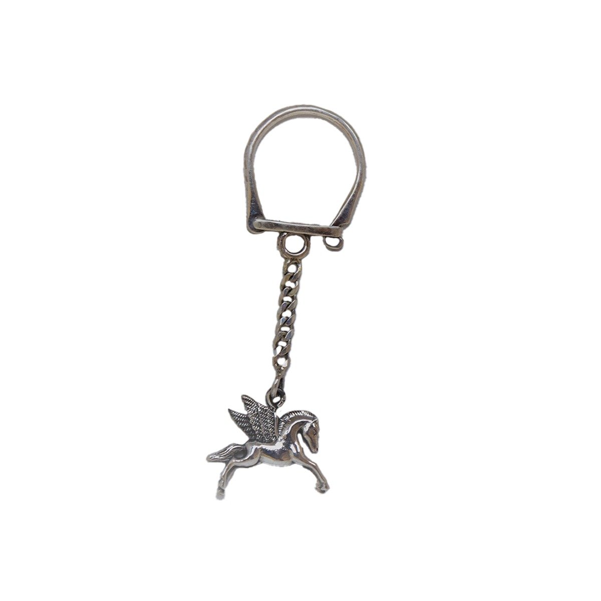 SILVER FLYING HORSE KEYCHAIN FOR MEN