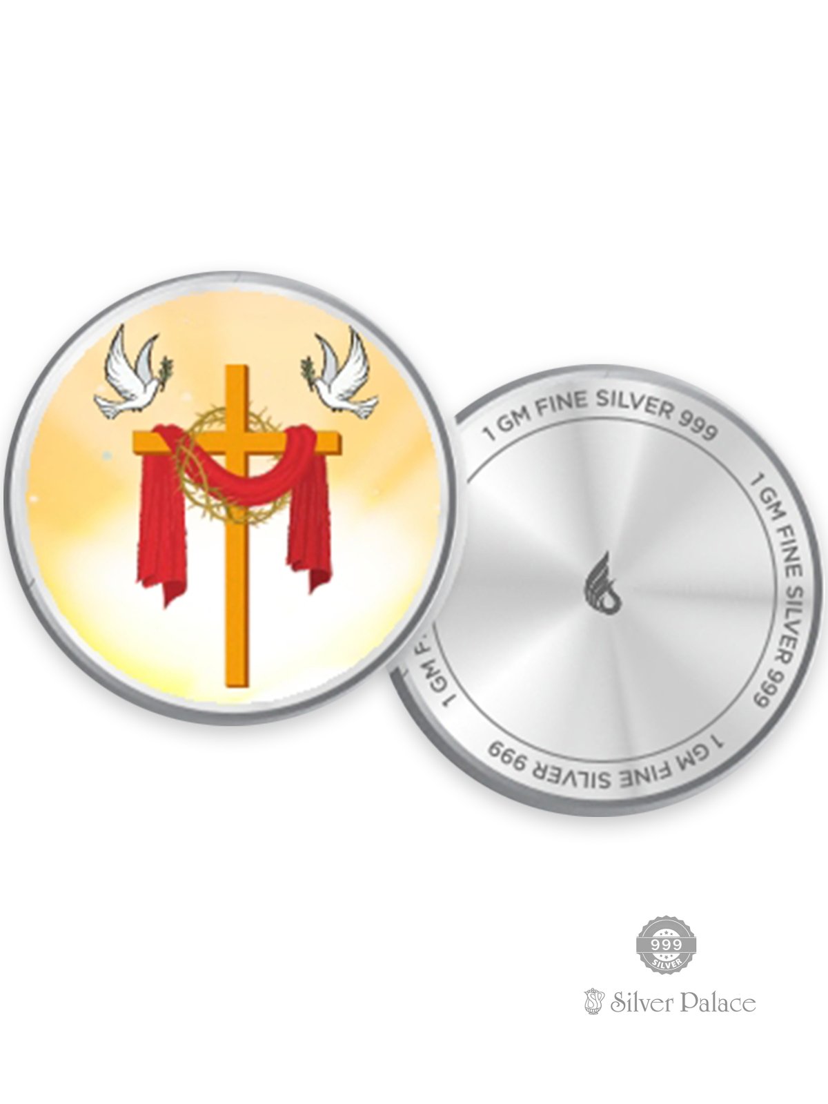 999 FINE SILVER HOLY CROSS DESIGN COIN BOX 
