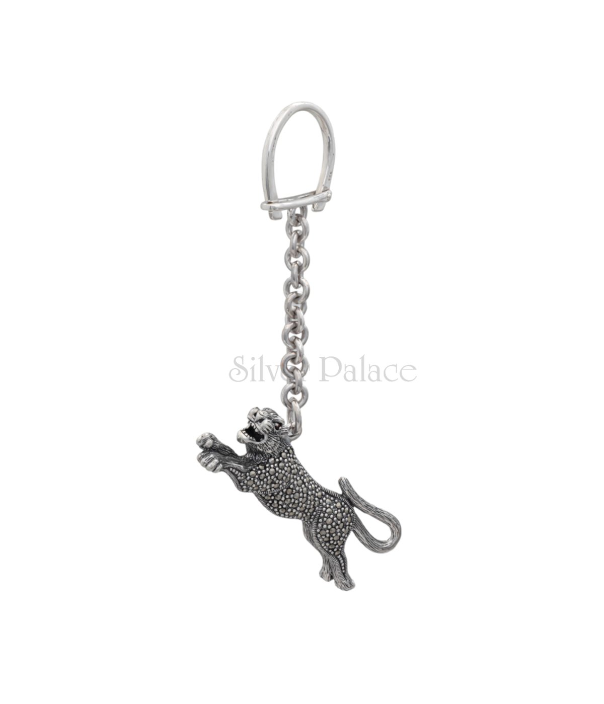 92.5 PURE SILVER CHEETAH  KEYCHAIN FOR MEN