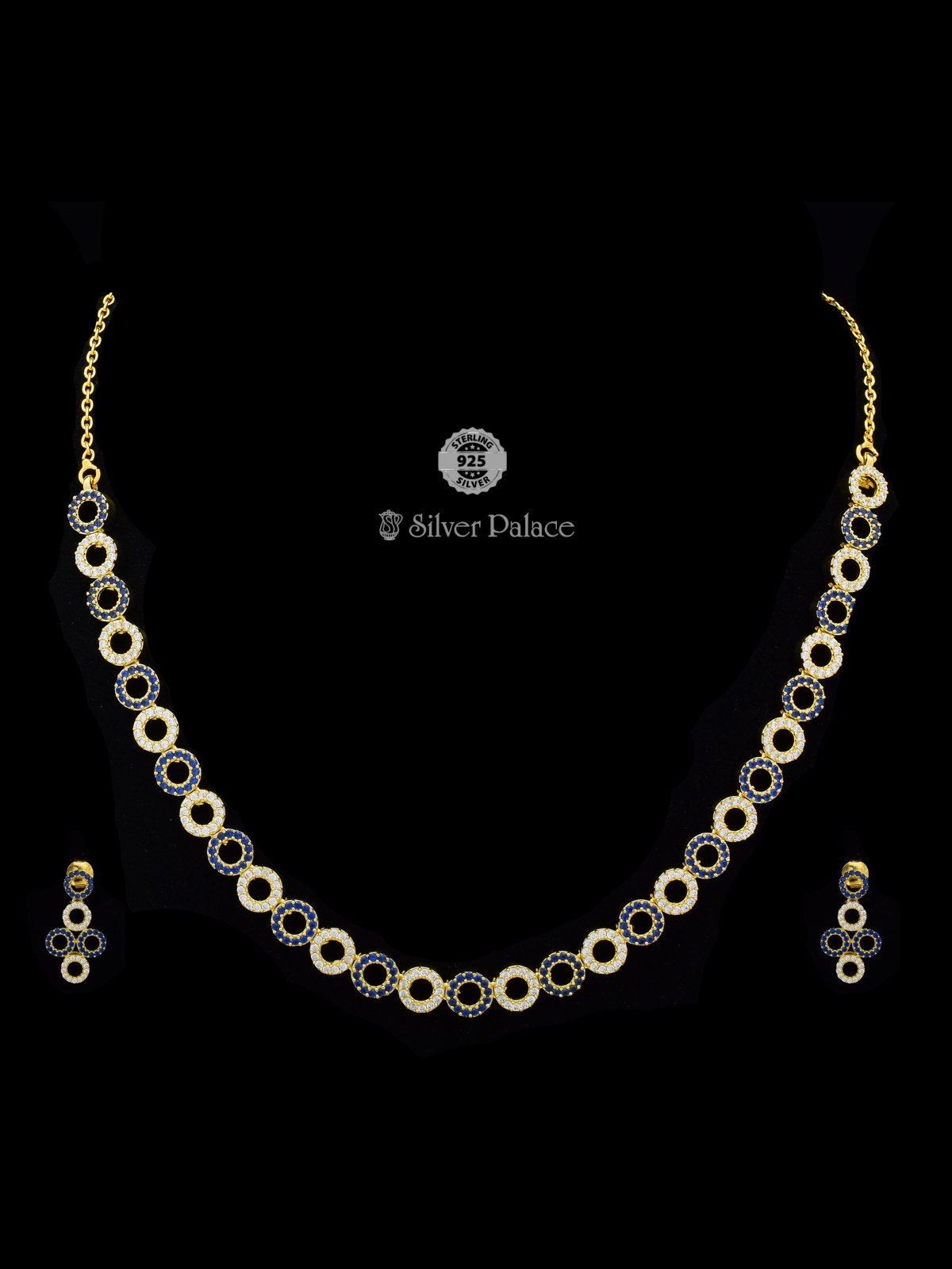925 Sterling Silver Gold Polished Necklace Anite Collection
