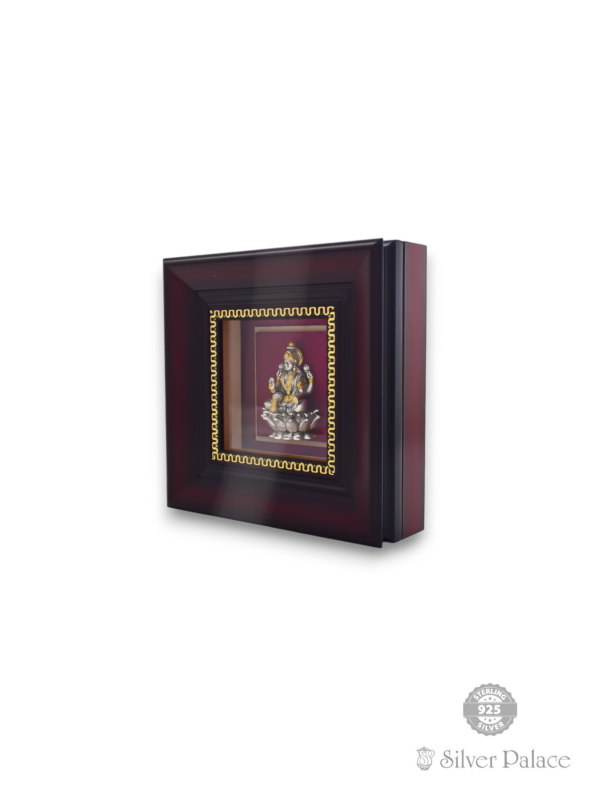 925 Silver Gold Polished Lakshmi Idol Photo Frame For Pooja Room ...