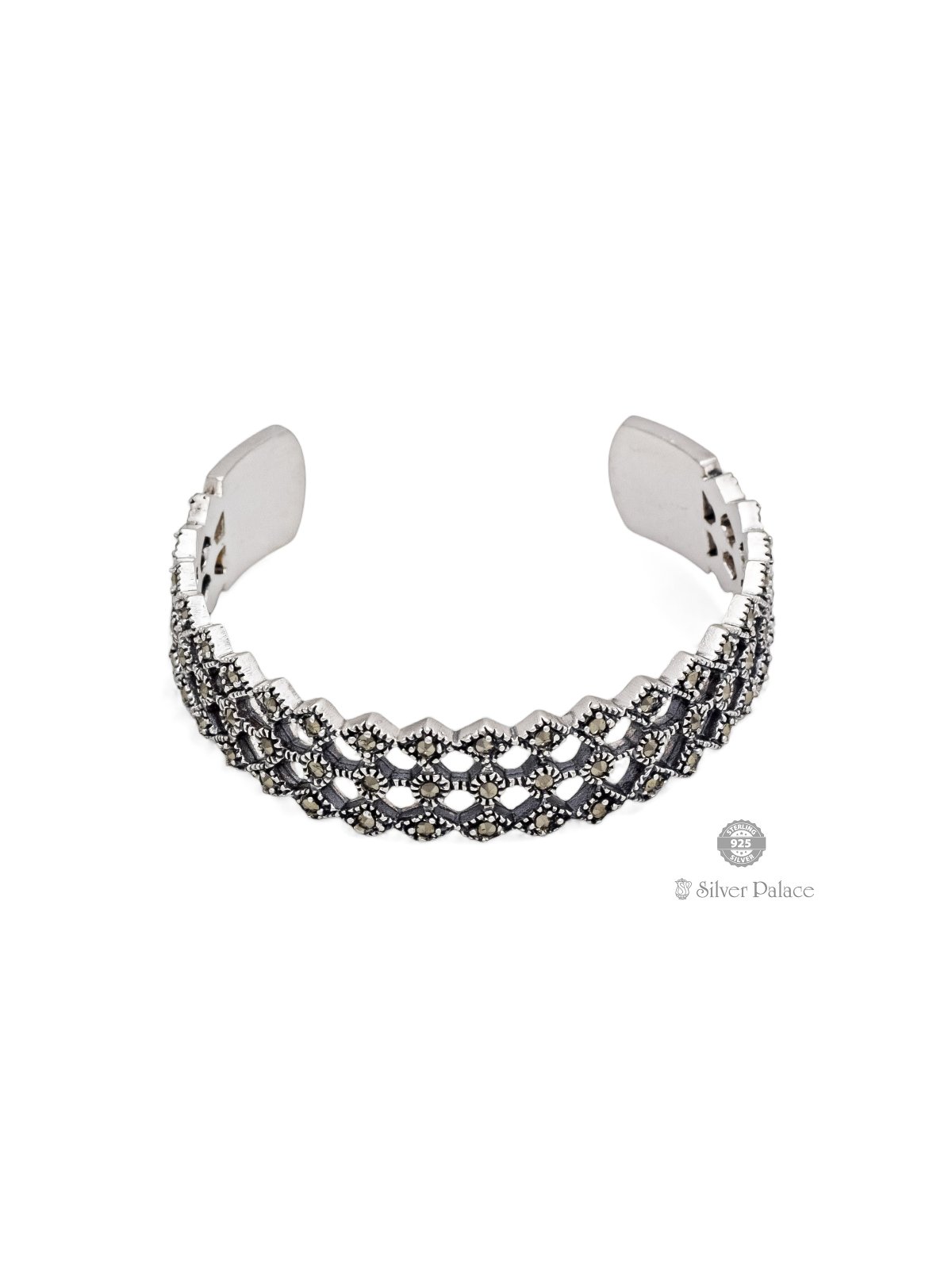 92.5 SILVER BAND TYPE MARCASITE KADA FOR GIRLS AND KIDS PRITE COLLECTION 