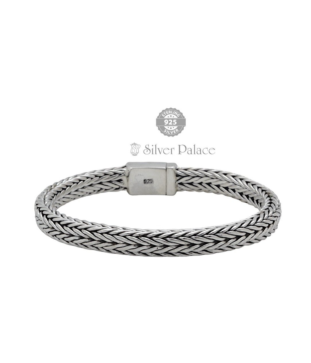 925 Sterling Silver Oxidized Matte Bali Men Bracelet Maan collection