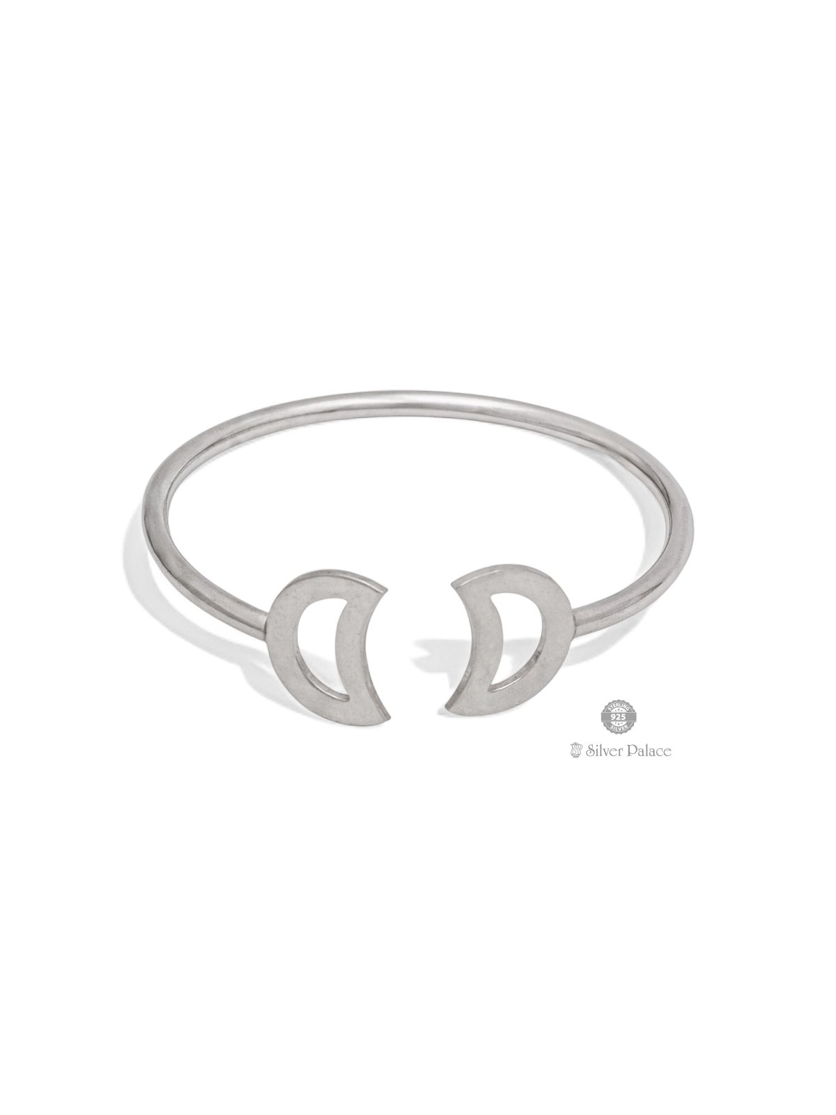 925 PURE SILVER MOON SHAPE DOUBLE HEAD KADA FOR WOMEN BHAVA COLLECTION 