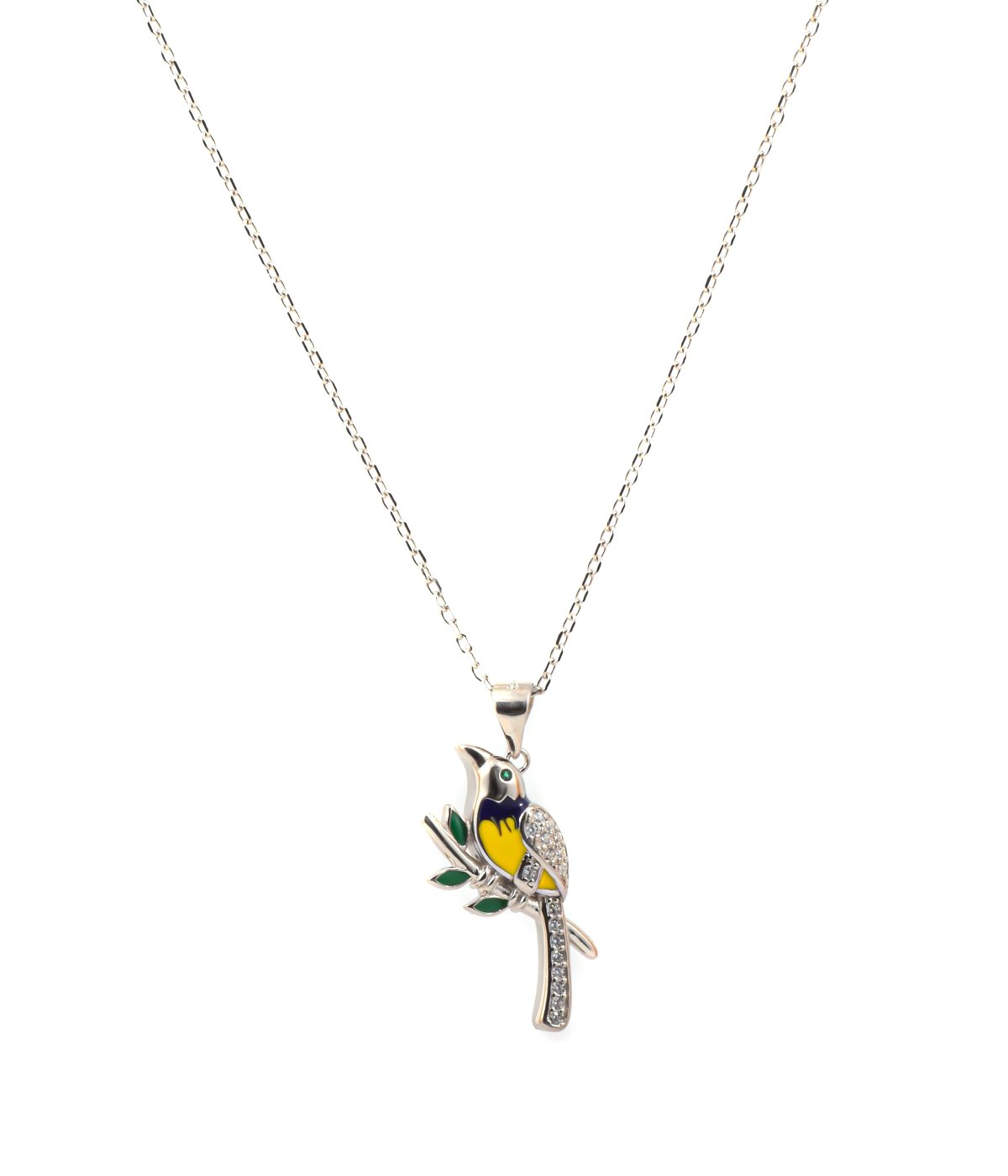 S925 Sterling Silver Oriole Bird Brooches  Pendant  chain For Women and girls