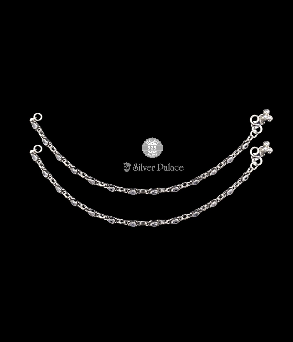 925 Sterling Silver Neeth Collections  Drop Shape Chain Anklet for Women & Girls