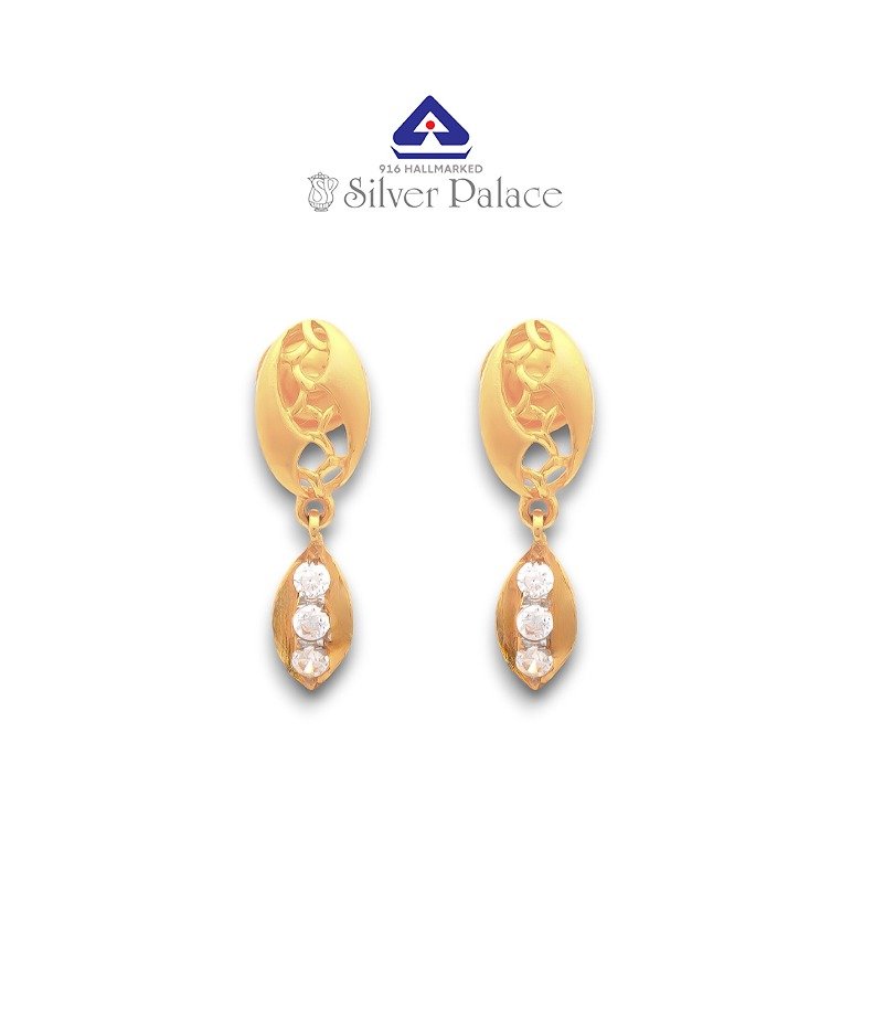 916 Pure Gold with Kanche Collections fancy design Ear Hoops for Women 
