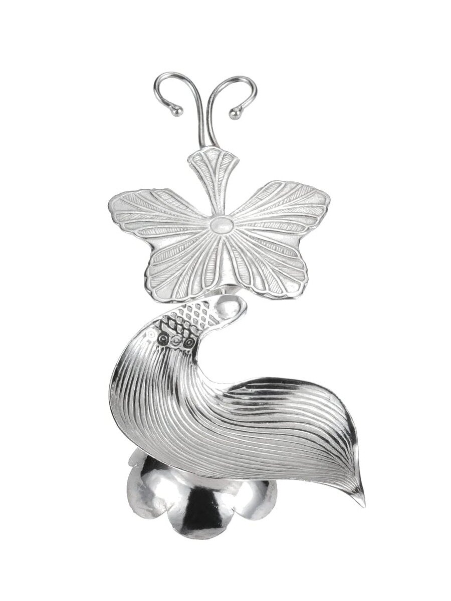 92.5 Silver Flower Design Divya Lamp for Pooja purpose