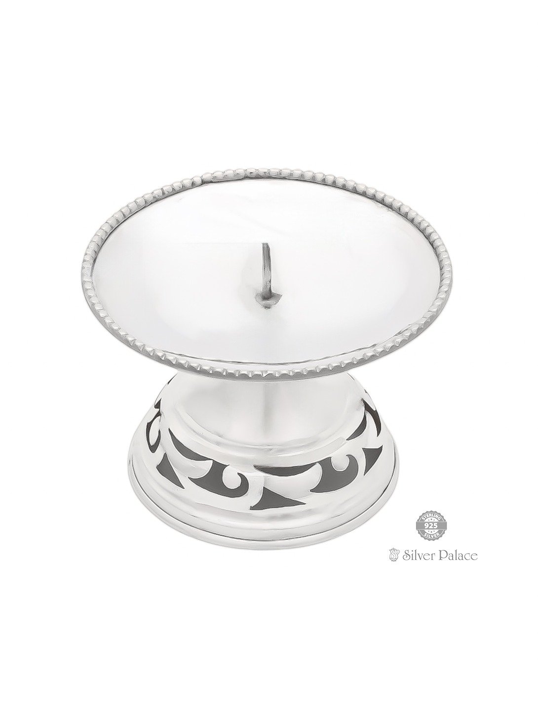 92.5 PURE STERLING SILVER PLAIN DESIGN CANDLE HOLDER 