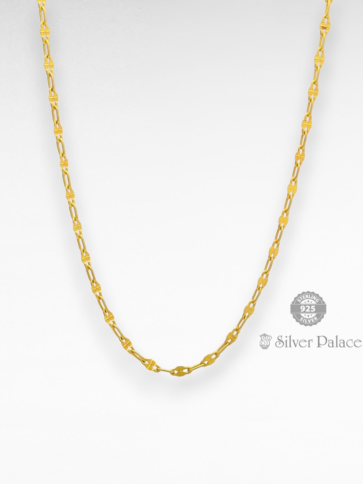 925 SILVER GOLD POLISHED LINK CHAIN FOR WOMEN ANITE COLLECTION 