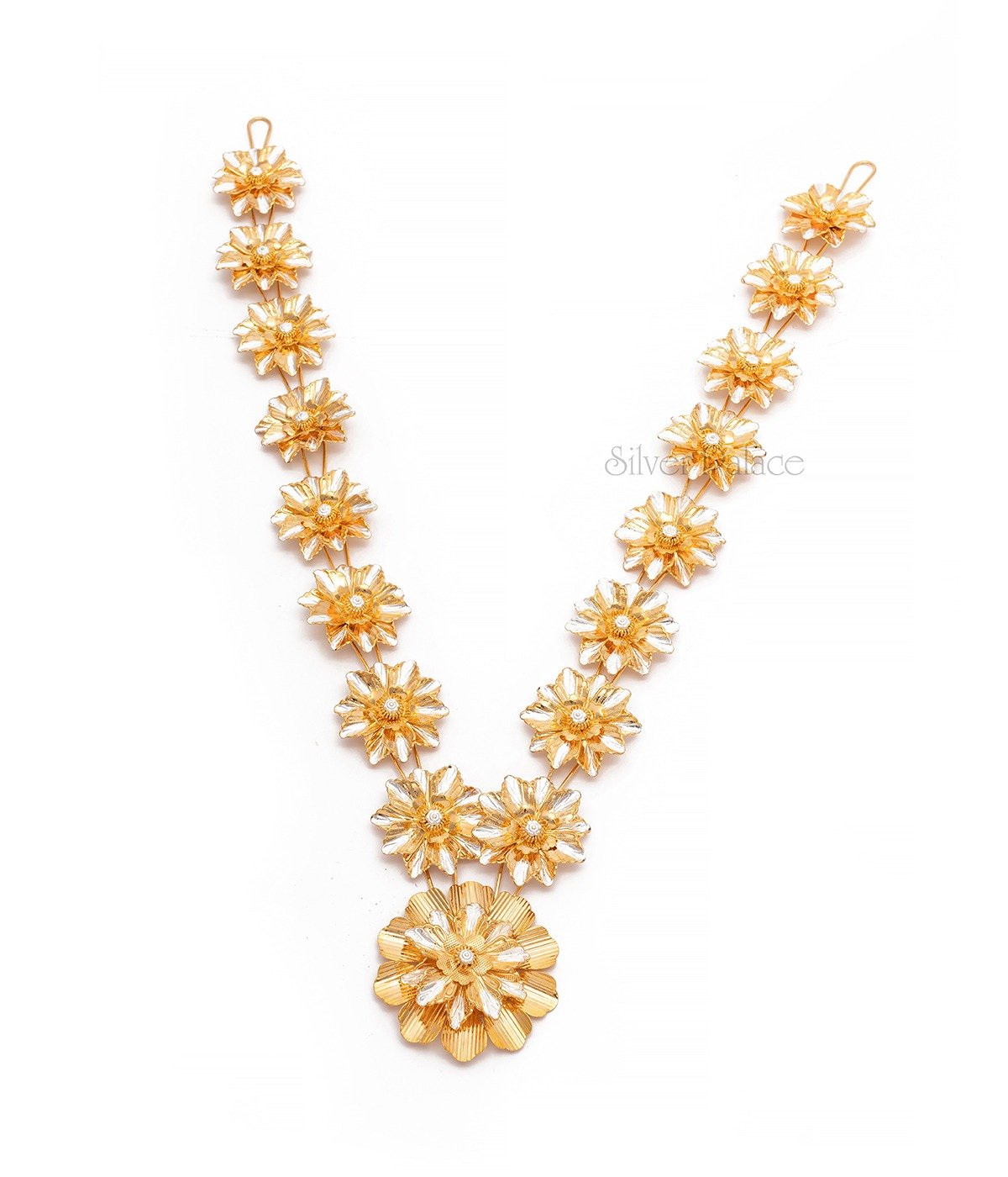 Ruby and Diamond Petite Flower Necklace in 9ct Yellow Gold