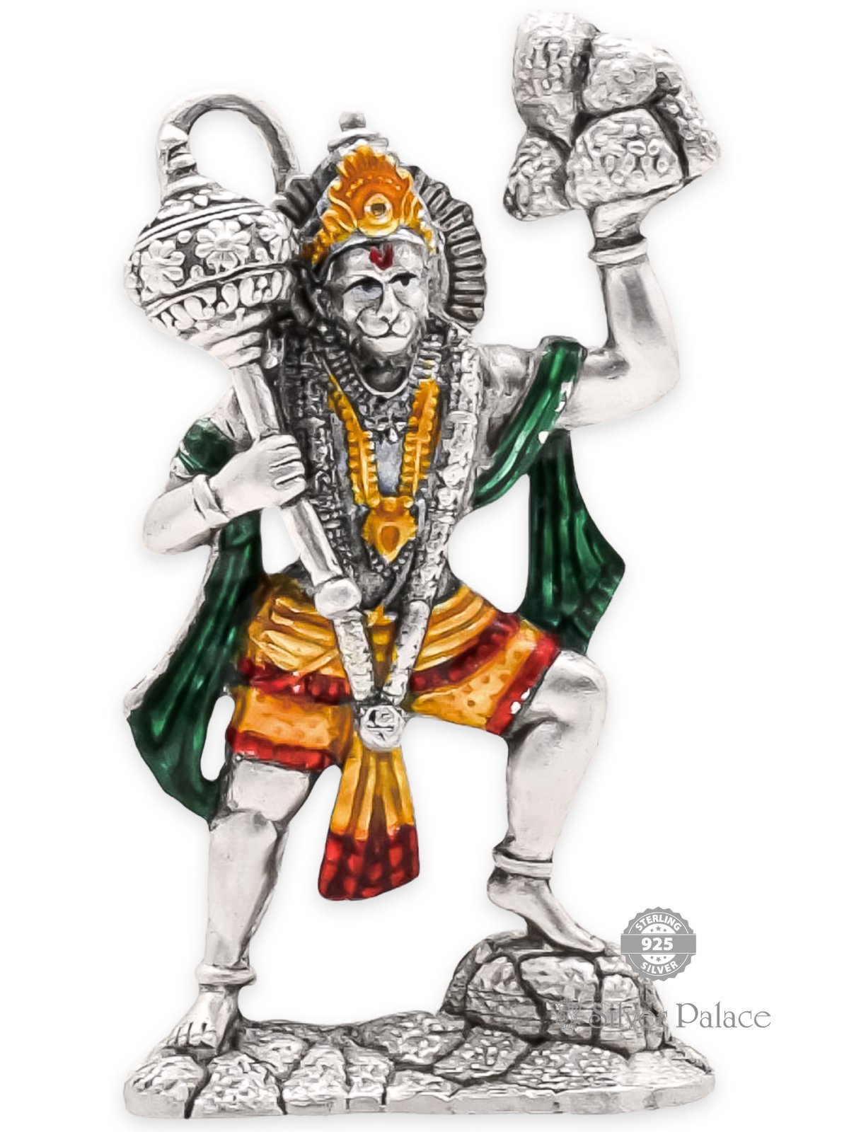 925 Solid Silver Hanuman Statue 