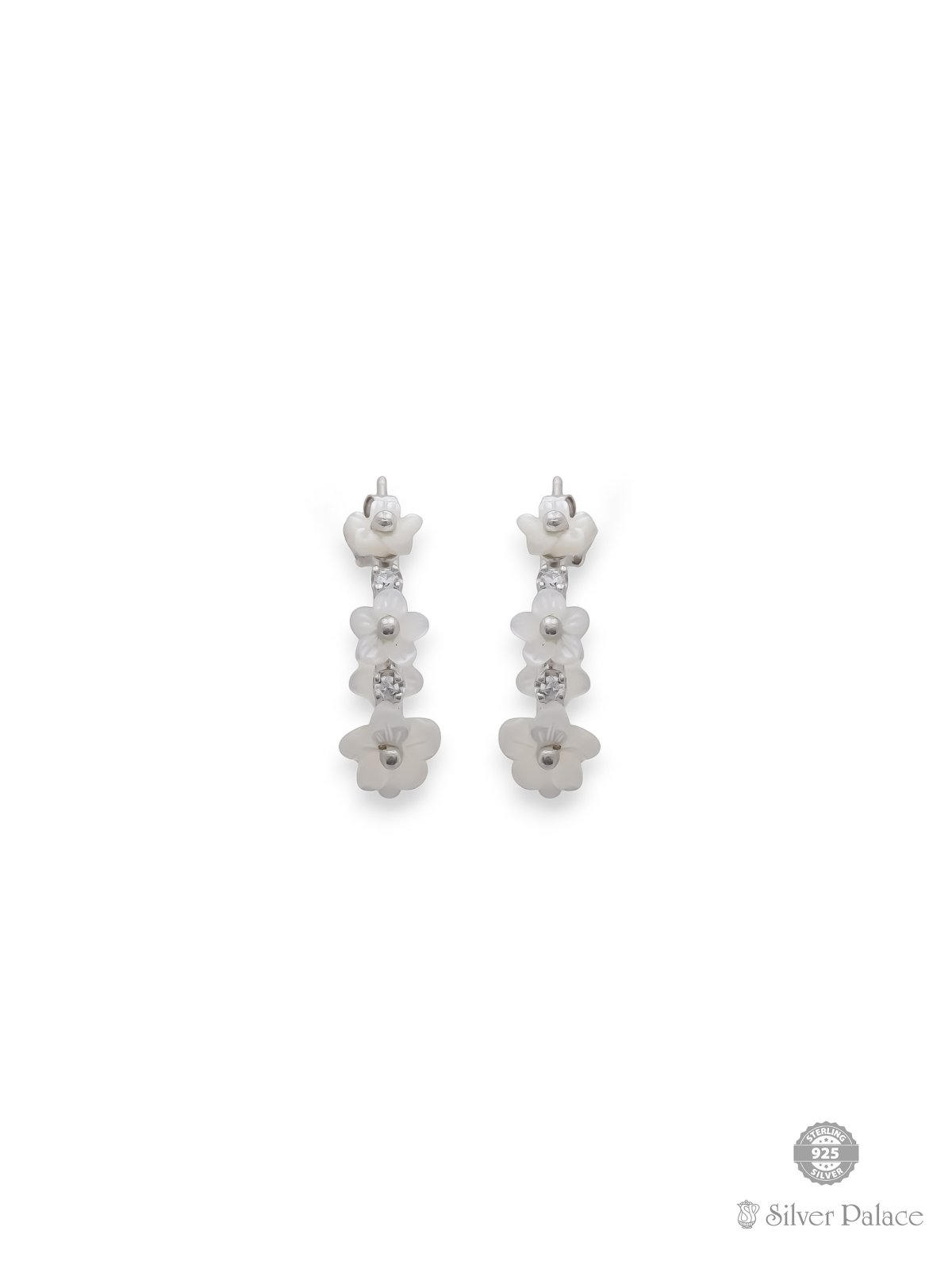 925 STERLING SILVER FLORAL DESIGN EARRING FOR GIRLS PRITI COLLECTION 