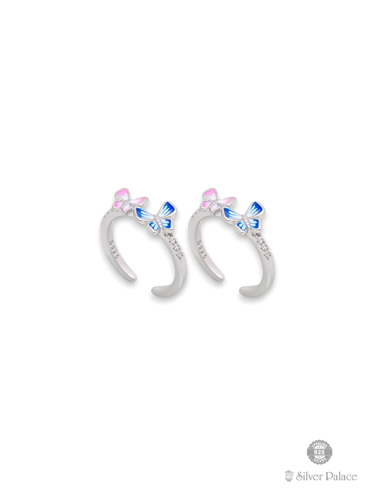 925 STERLING SILVER BUTTER FLR DESIGN ENAMELD TOE RING FOR GIRLS PRITTI COLLECTION 