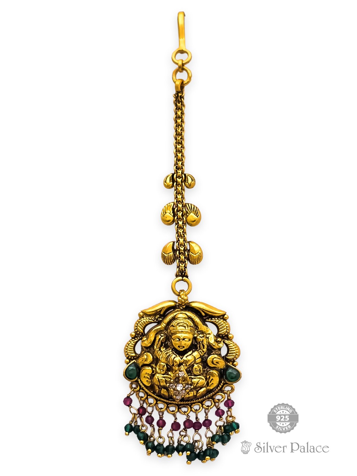 925 SILVER GOLD POLISHD LAKSHMI DESIGN NETTHI CHUTTI FOR LADIES ANITE COLLECTION 