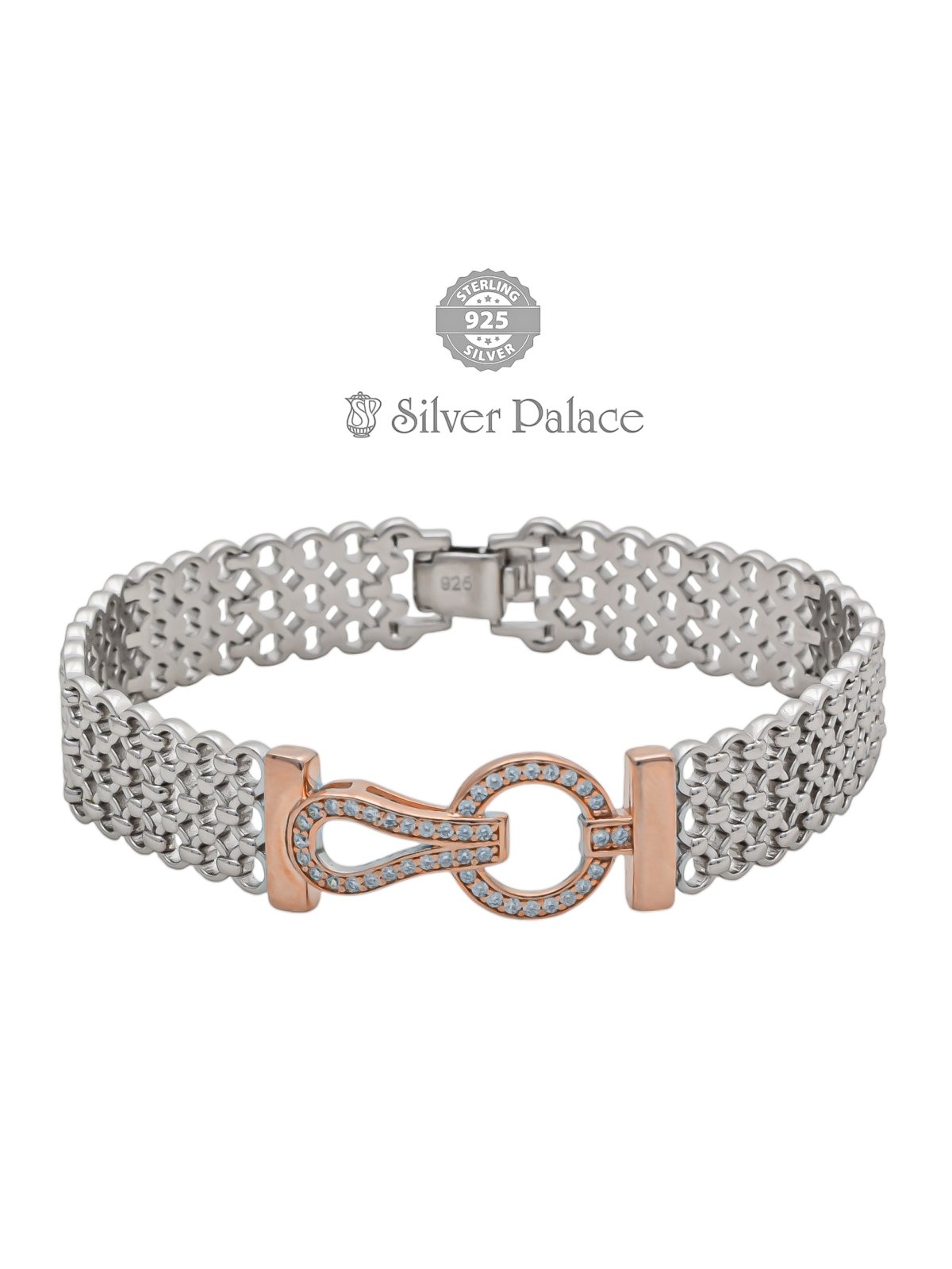 925 STERLING SILVER 2 TONE BRACELET FOR GIRLS SHEYA COLLECTION 