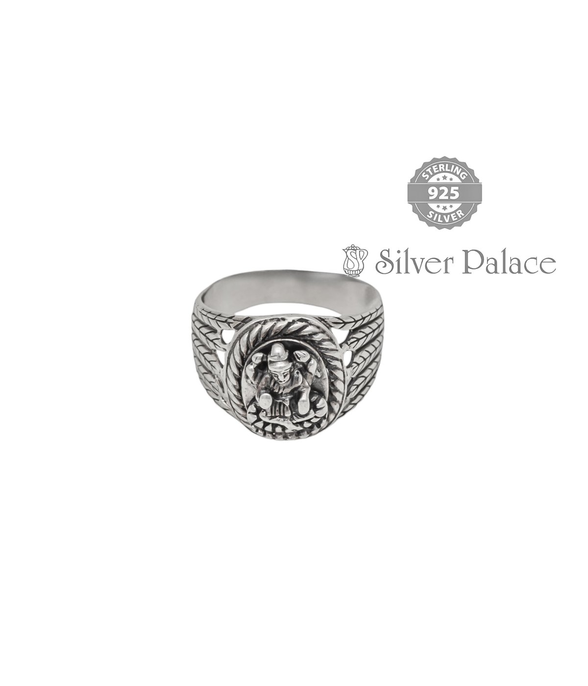 92.5 OXIDIZED SILVER RADHE COLLECTION LAKSHMI RING FOR MEN