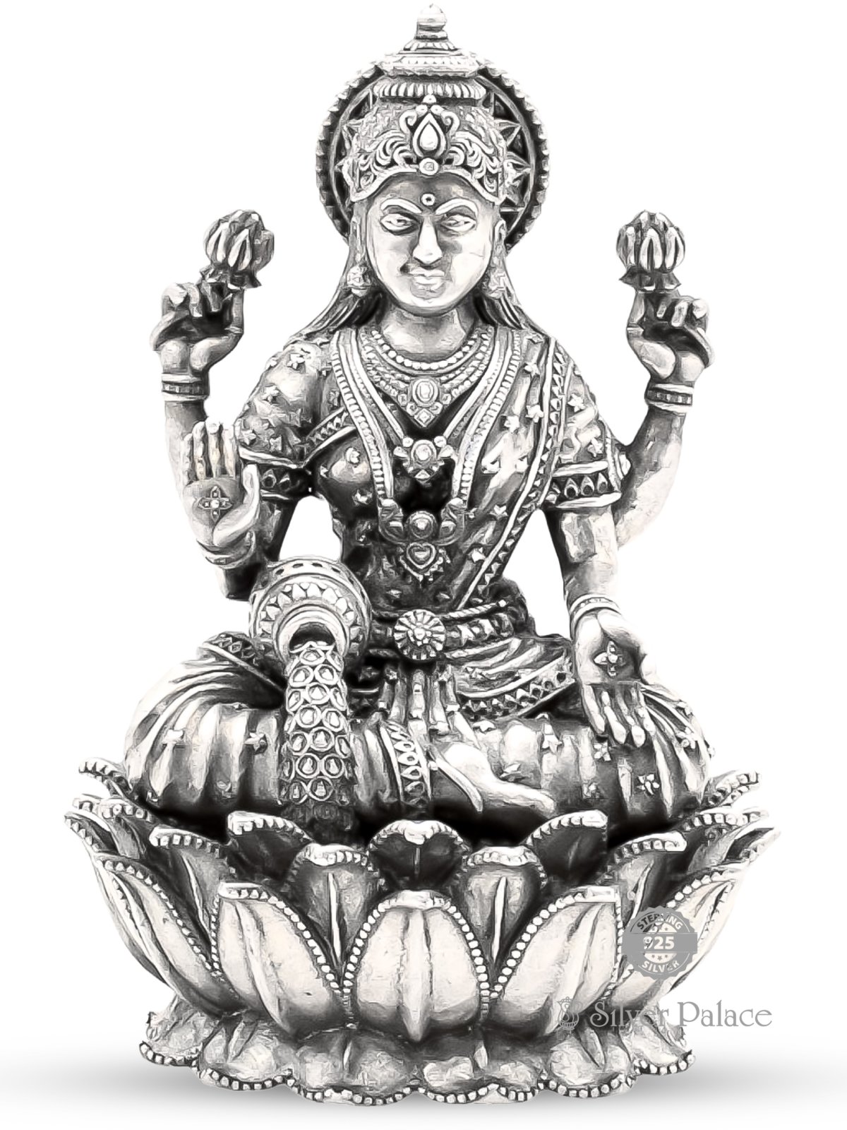 92.5 OXIDISED Silver LAKSHMI God STATUE  Murti for Home Decor, Pooja Room, Office, Home