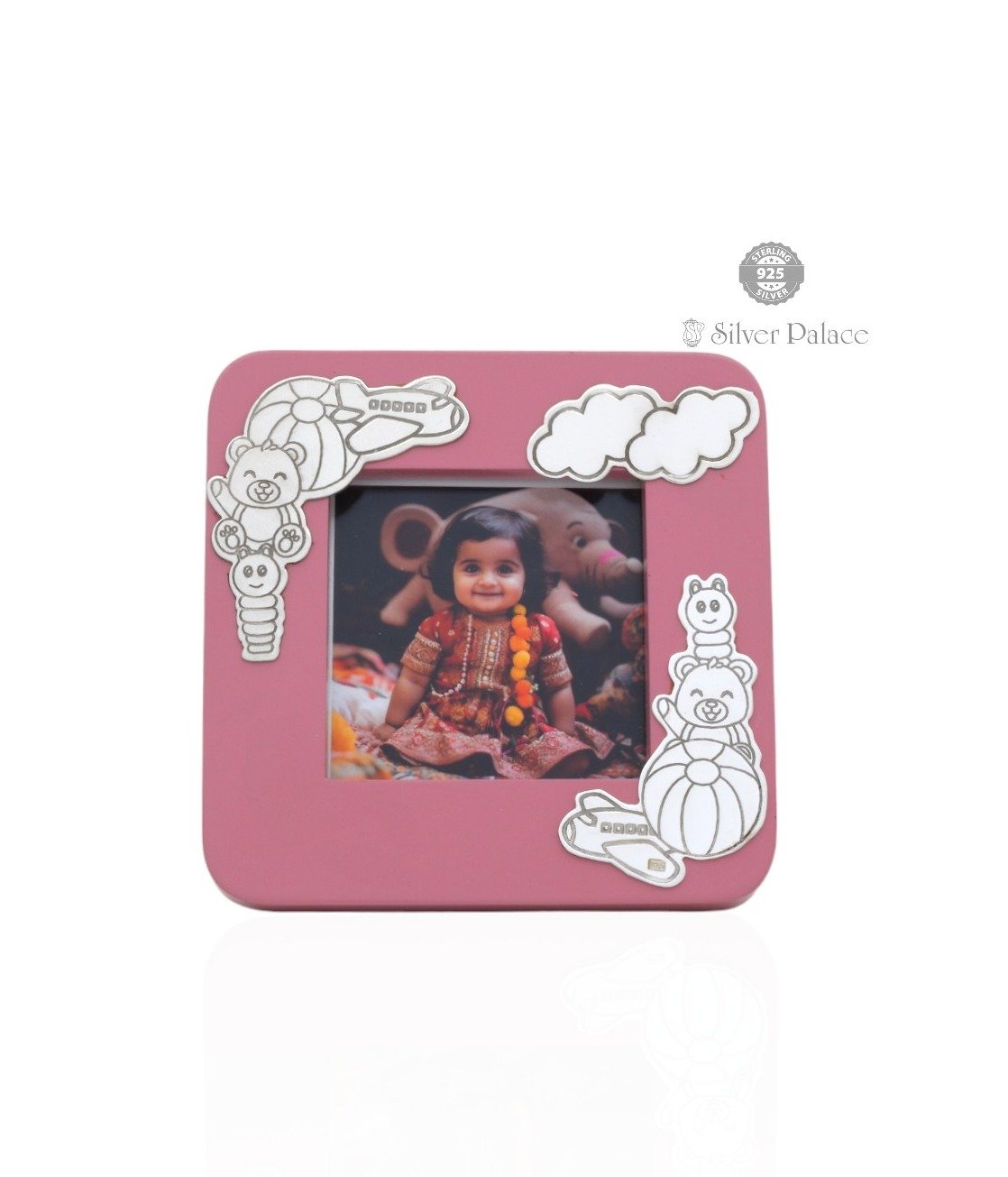 925 Silver Baby Photo Pink Frame For Gifts Purpoes