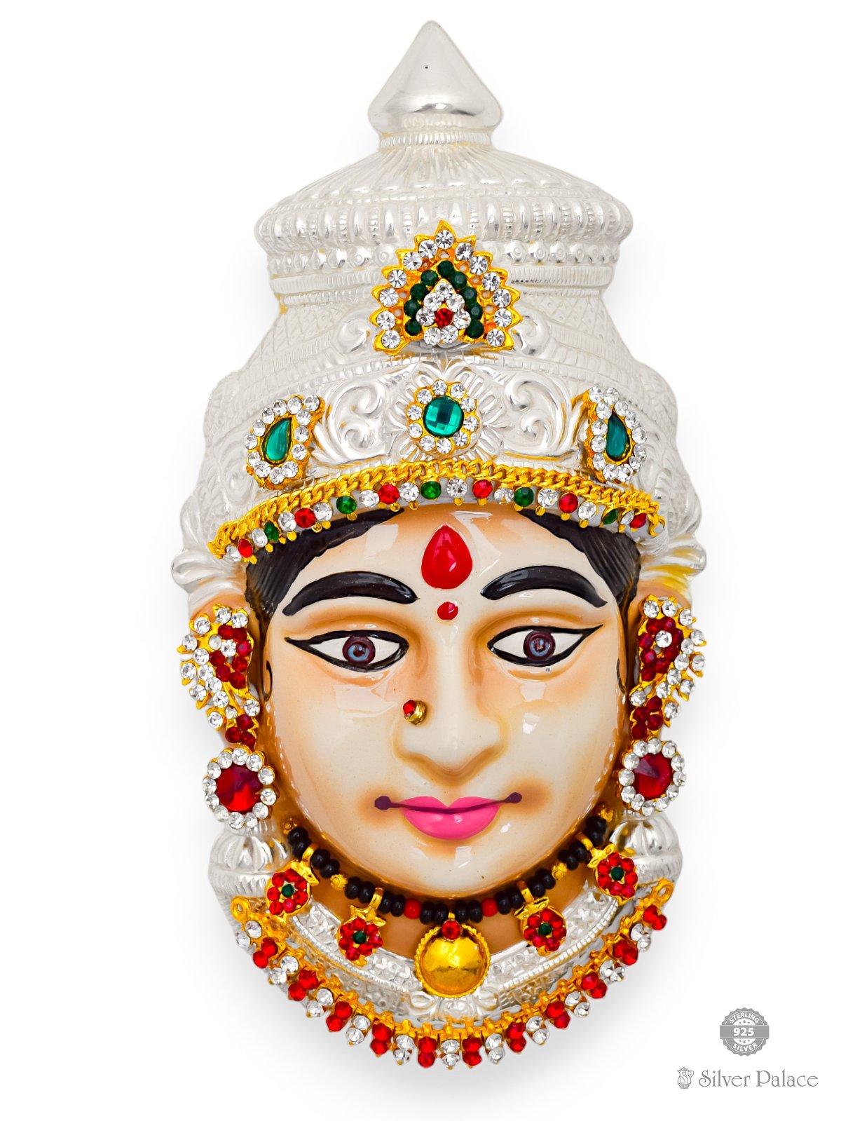925 SILVER ENAMELD AMMAN FACE FOR THIS VARALAKSHIMI POOJA 