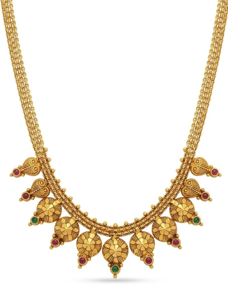 925 STERLING SILVER ANITE COLLECTION GOLD POLISHED WITH PINK STONE NECKLACE FOR WOMEN