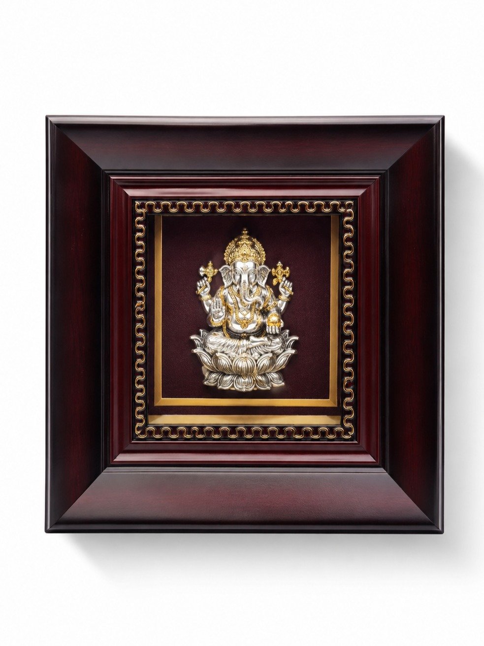 999 STERLING SILVER GOLD PLATED PADMA GANESH LAKSH COLLECTION