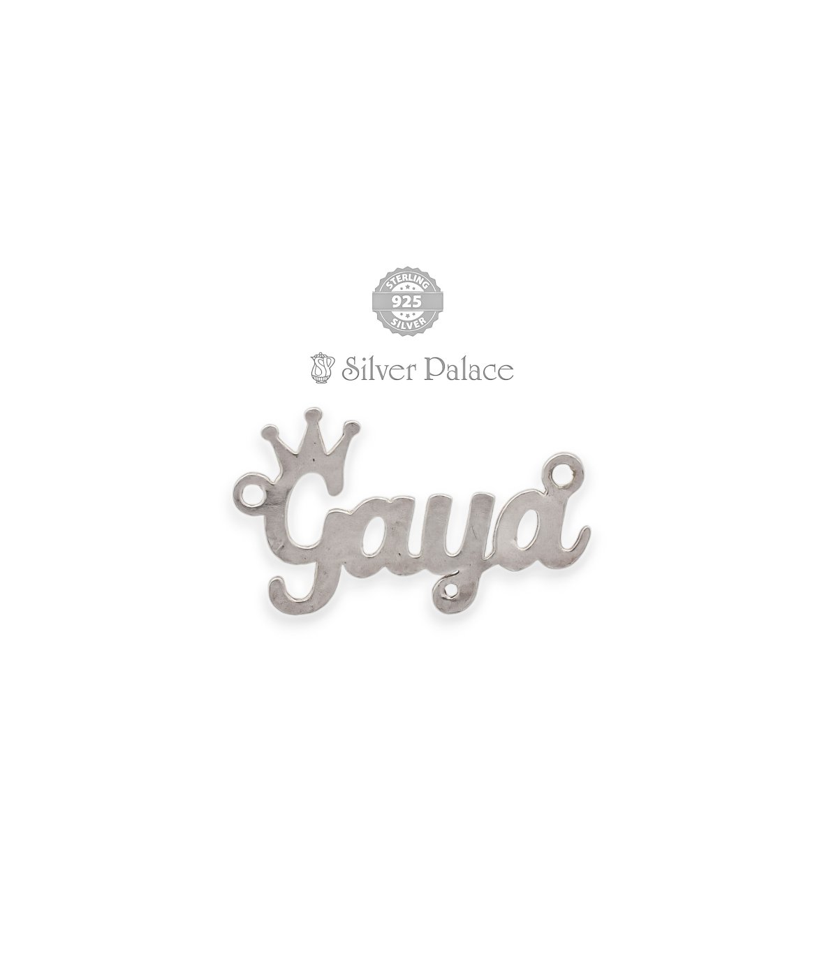 Silver Customized Gayathri Name Pendant For Girls Silver Palace - Main Image