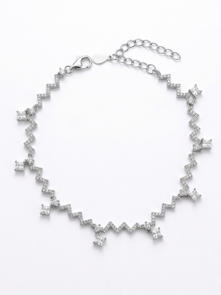 925 STERLING SILVER WHITE STONE BRACELET FOR WOMEN PUYA COLLECTION