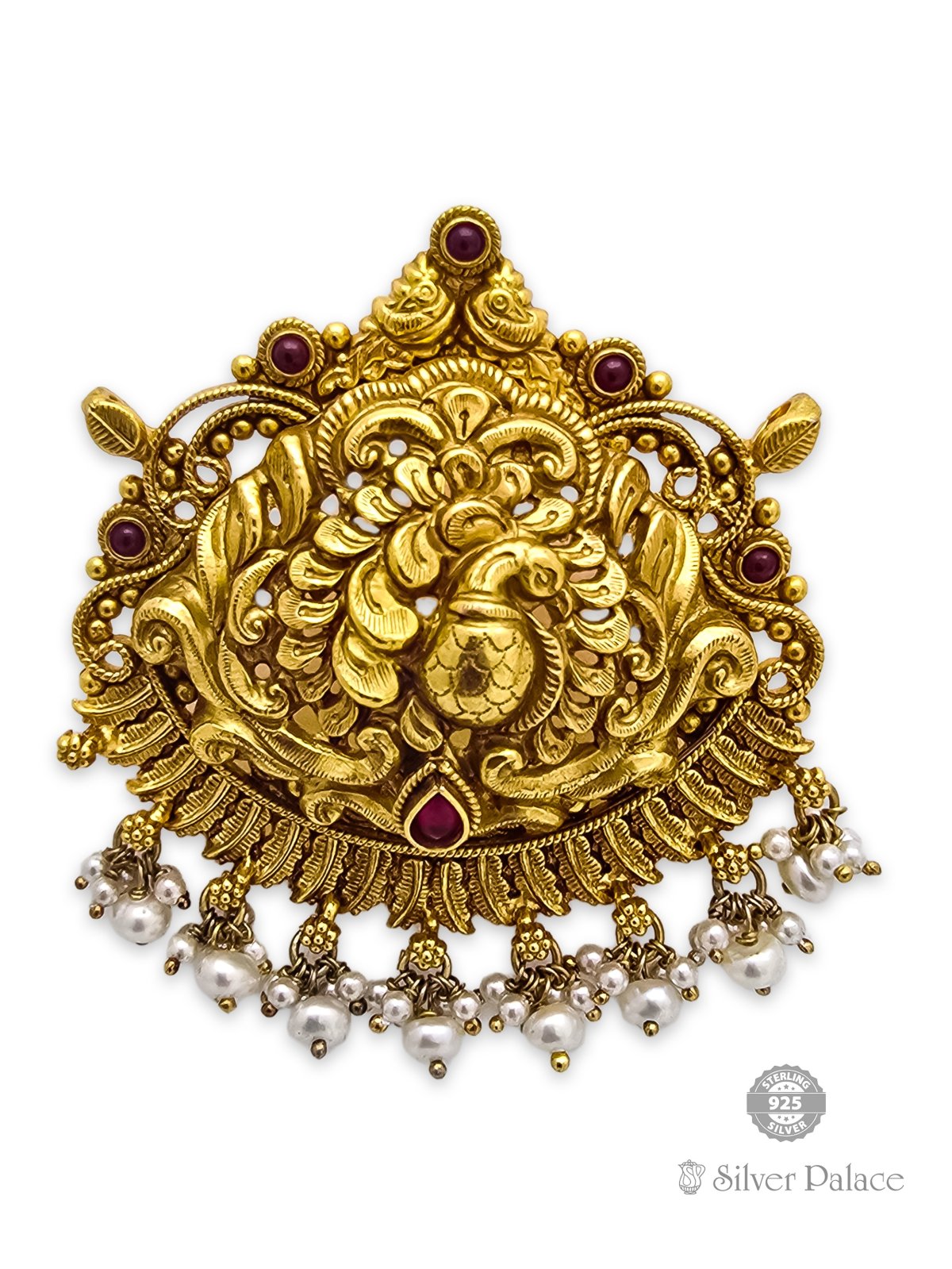 925 SILVER GOLD POLISHED PEACOCK DESIGN PENDANT FOR LADIES ANITE COLLECTION 