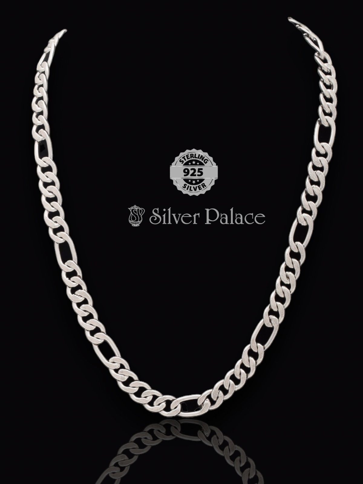 925 OXIDIZED SILVER THREE LINK CHAIN FOR MEN