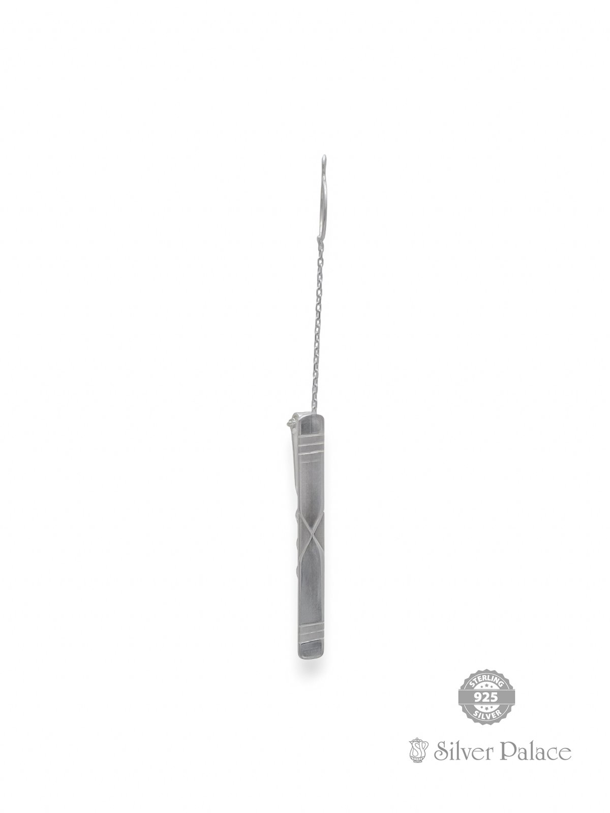 925 STERLING SILVER TIE PIN WITH HANGING CHAIN 