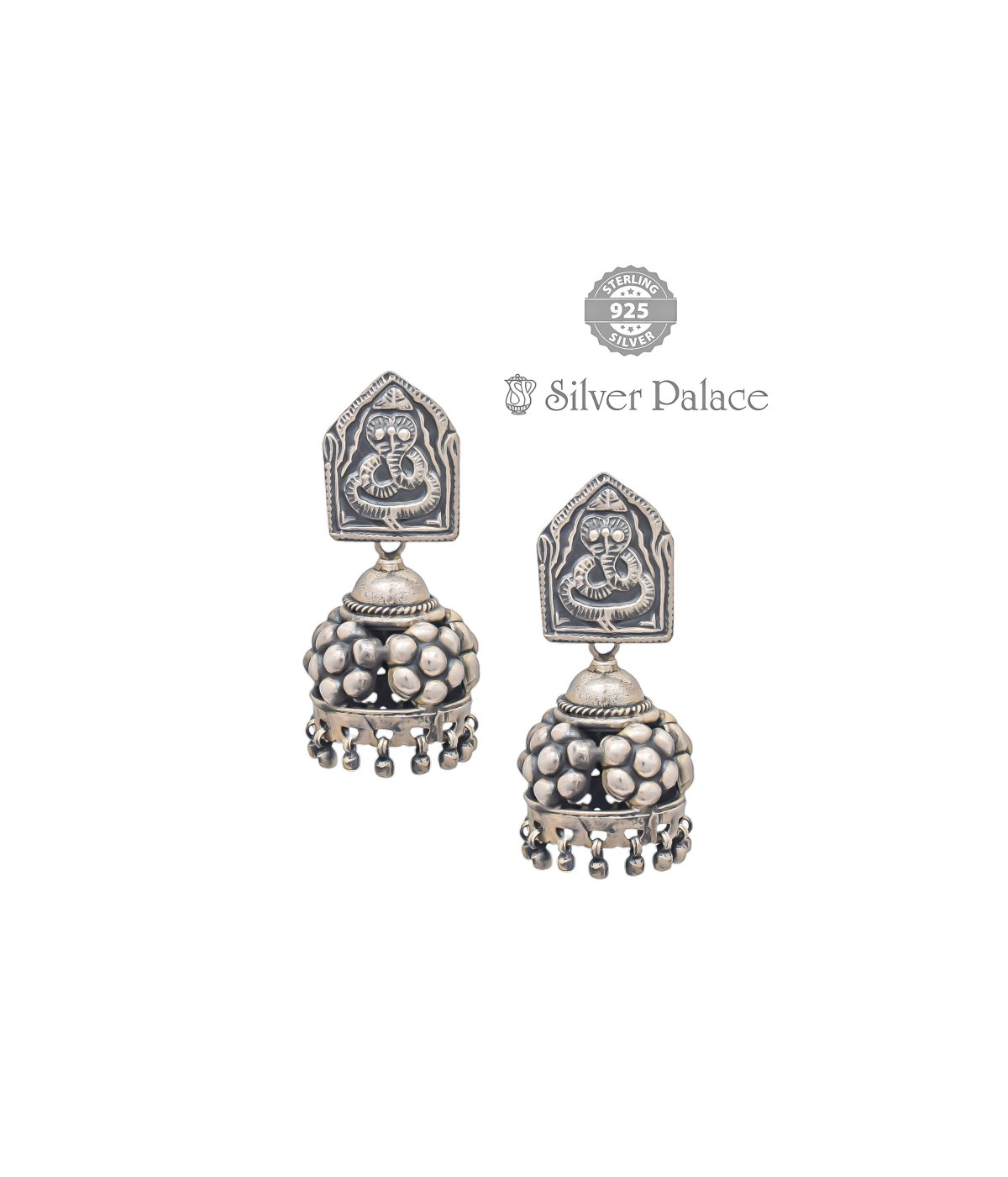 SILVER BHAVA COLLECTIONS NAAGAR BALL JHUMKI FOR LADIES