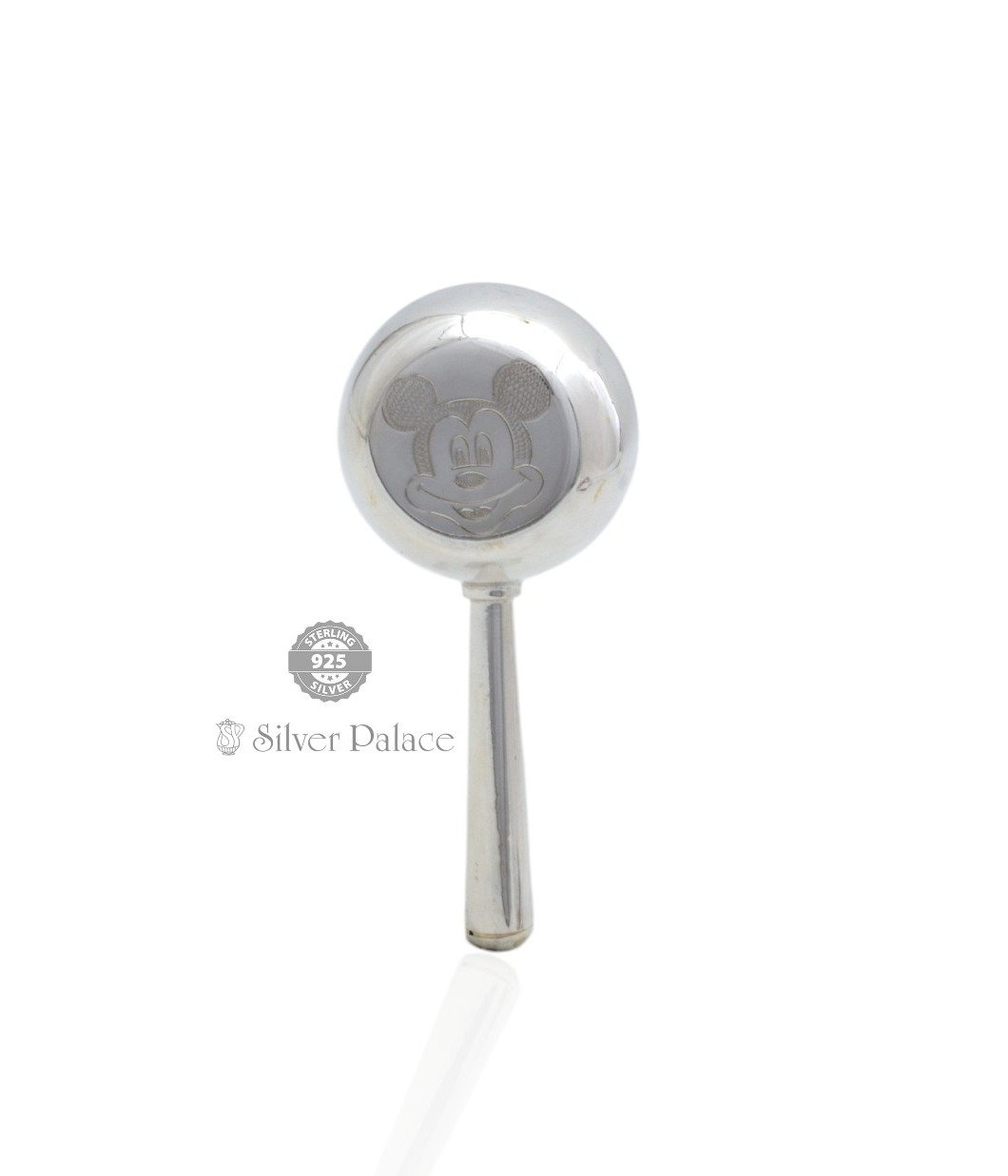 92.5 Sterling Silver Rattle  Baby Toy with Melodious Sound  