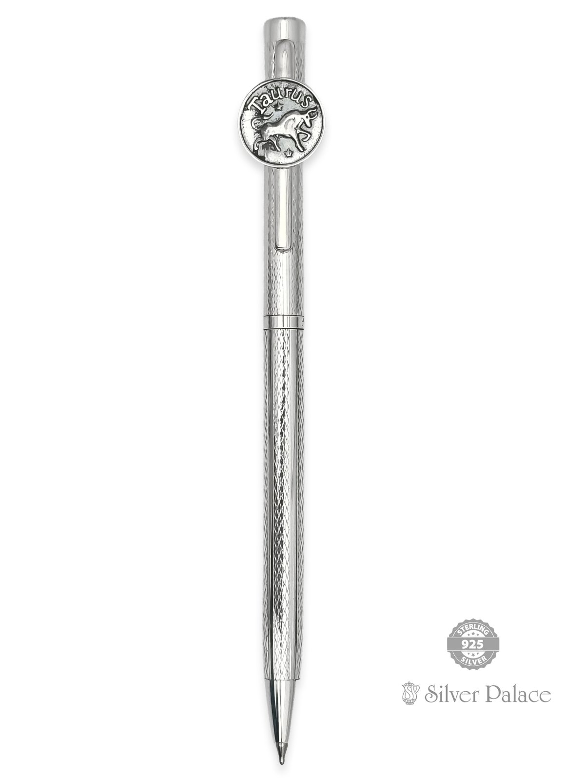 999 FINE SILVER TAURUS ZODIAC SIGN BALLPOINT PEN FOR GIFTING