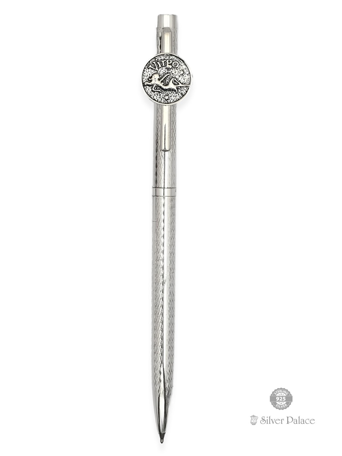 999 PURE SILVER VIRGO ZODIAC SYMBOL BALLPOINT PEN 