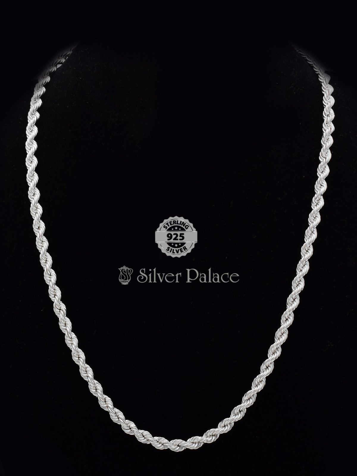 Rope Chain Mens Chain Ring 925 Sterling Silver Stylish Rope Design