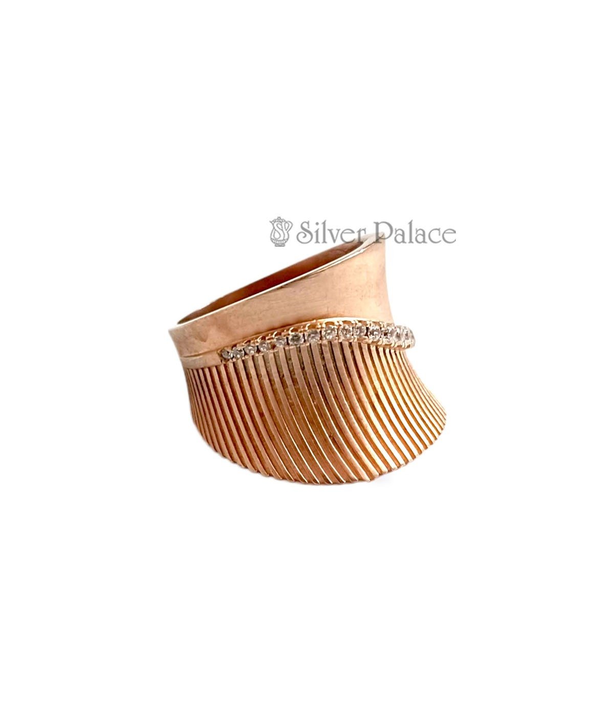 L AMOUR ROSE GOLD WAVE WOMENS RING