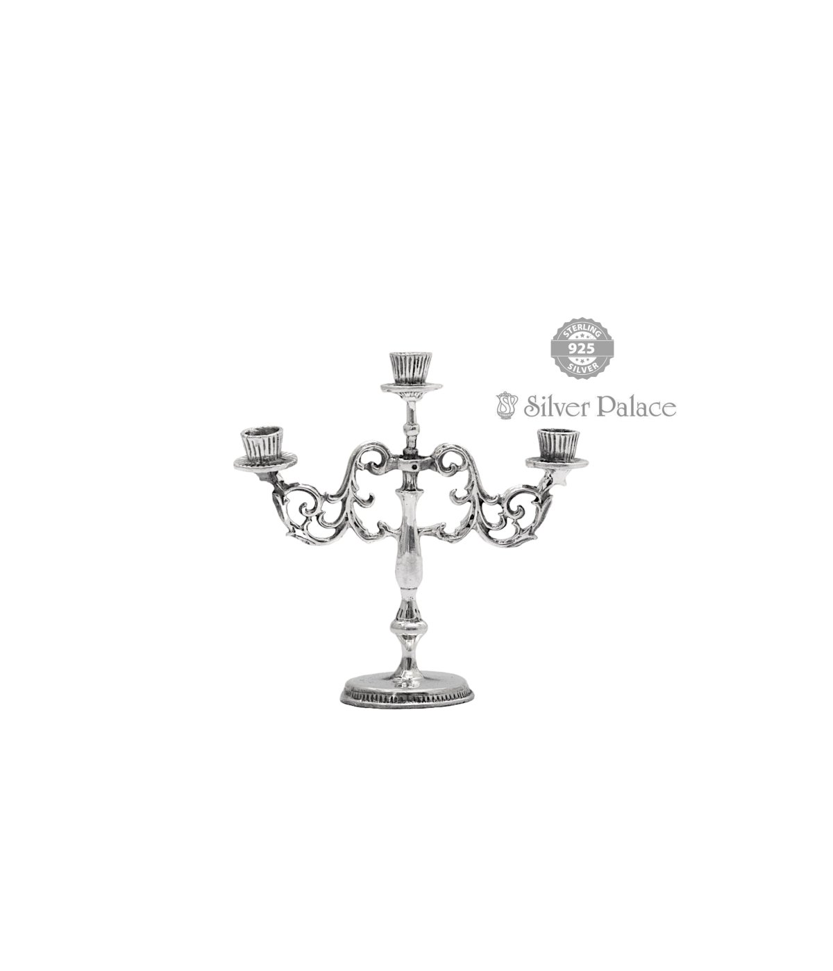 92.5 STERLING SILVER AVIDA COLLECTION CANDLE STAND FOR SHOWPIECE & GIFT